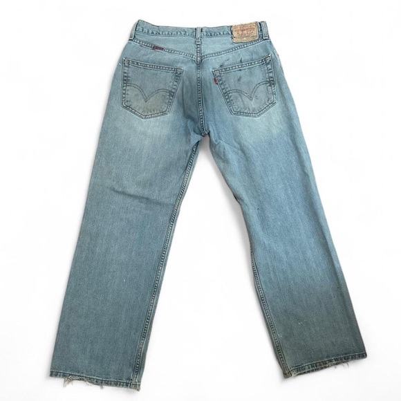 💚 Vintage Levi’s 569 Loose Straight Blue Distressed Jeans (W30 L30) (22) - Picture 4 of 12